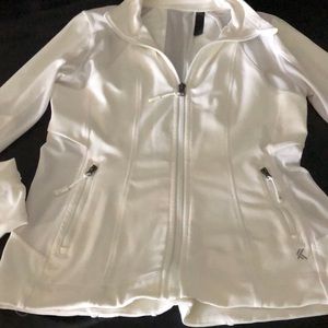 Zip up white jacket